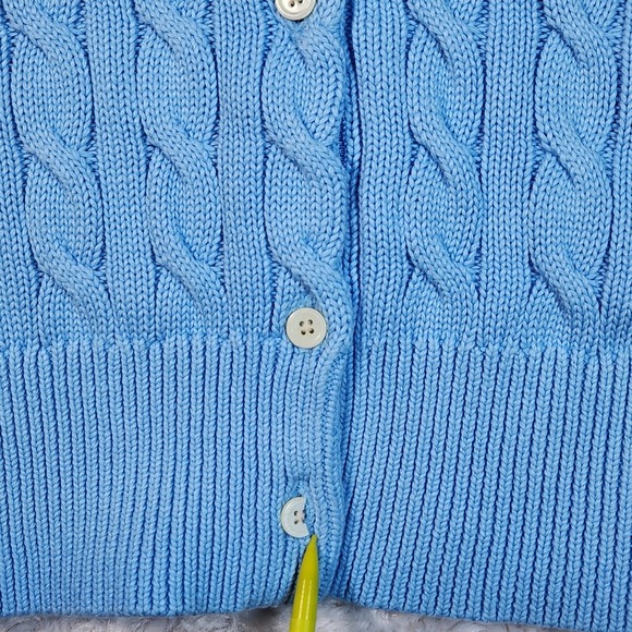 Polo Ralph Lauren Ariel Blue Cable Knit Button Cardigan Sweater XL $295 NWT - Picture 6 of 12